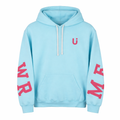 Hoodie MEXICAN POWER Azul Aqua con Rosa