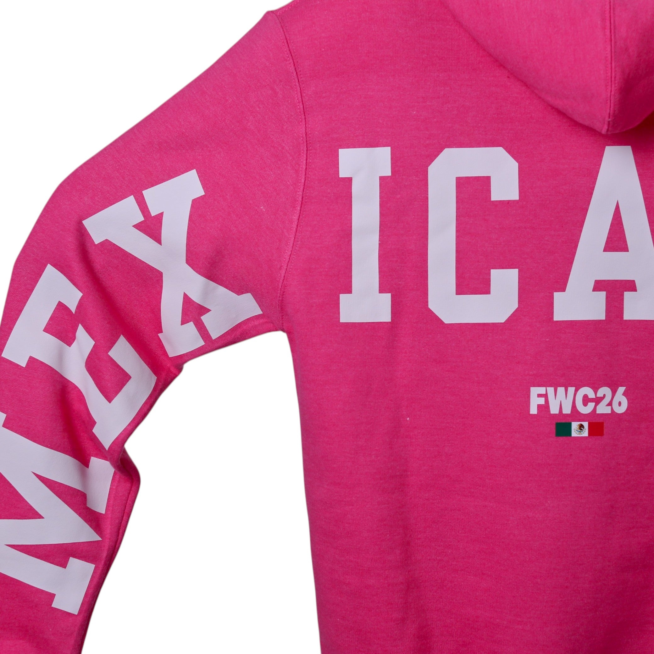 Hoodie MEXICAN POWER Rosa con Blanco