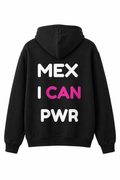 Hoodie Print Mexican PWR Negro con Blanco
